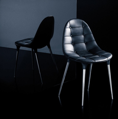 China Sessel Fiberglas-Dianas , Leder Stühle mit Chrome speisend überzog Beine fournisseur
