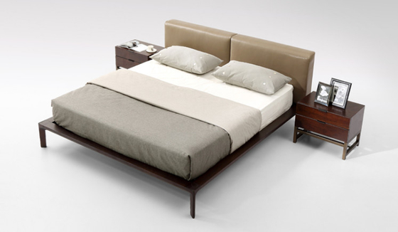 China Schlafzimmer-Satz-Doppelt-hölzernes Bett gepolsterte weiche graue einfache moderne Art fournisseur