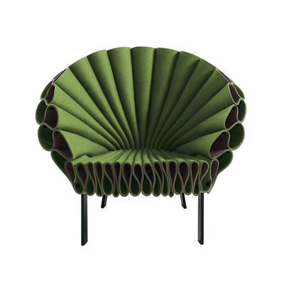 China Moderner zeitgenössischer Pfau-Stuhl durch Dror für cappellini im Gewebe und Leder mit Metallrahmen beenden fournisseur