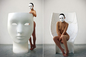 Menschliches Gesichts-Fiberglas Nemo-Masken-Stuhl-dekorative Funktion 92 * 94 * 134cm fournisseur