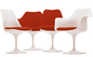 Weißer Kaffeestube-Hügel-Tulpen-Stuhl, Saarinen-Tulpen-Stuhl mit Kissen fournisseur
