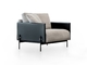 Kundengebundener Gewebe-Wohnzimmer-Sessel/druckte Logo-hellblauen Lehnsessel fournisseur
