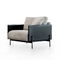 Kundengebundener Gewebe-Wohnzimmer-Sessel/druckte Logo-hellblauen Lehnsessel fournisseur