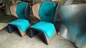Blauer -Geschlechts-Fiberglas-Sessel mit farbigem ledernem Rand fournisseur
