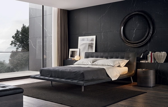 Polsterbett-Metallsofa-Hotel-Art Edelstahl Poliform Onda moderne fournisseur