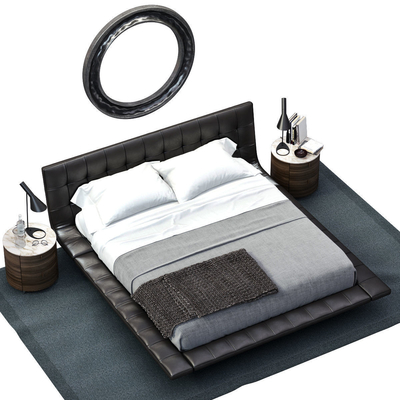 Polsterbett-Metallsofa-Hotel-Art Edelstahl Poliform Onda moderne fournisseur