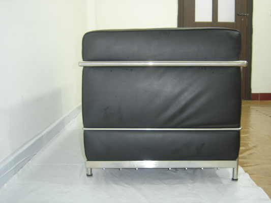 2 modernes klassisches Sofa-echtes Leder-im amerikanischen Stil Schwarzes der Sitz fournisseur